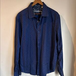 Robert Graham Men's Blue Patterned Shirt